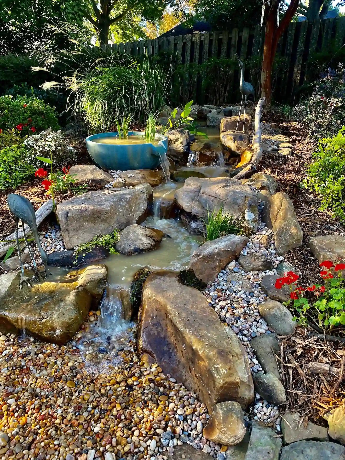 backyard memphis water garden design installation home 2