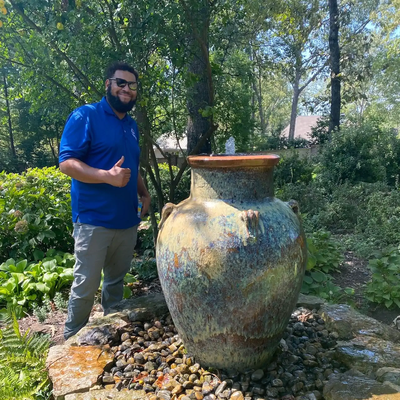 custom memphis fountain installation by memphis water gardens 9